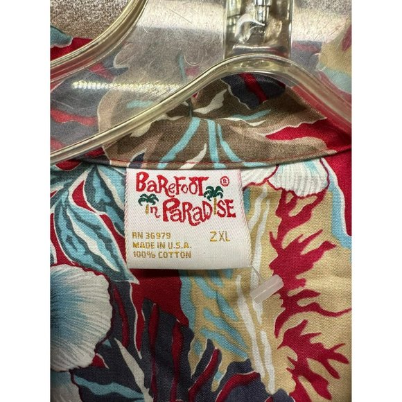 VTG Barefoot Paradise Men's Short Sleeve Button Up Size 2XL*Made in USA* - Picture 3 of 4